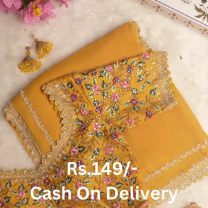 Mustard Yellow Floral Embroidered Ethnic Set – Regal Charm with Modern Grace
