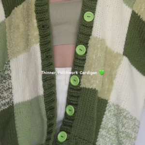 🌈✨ Cozy Chic Patchwork Knit Cardigan – Soft, Stylish & Timeless! 💚💜🤎