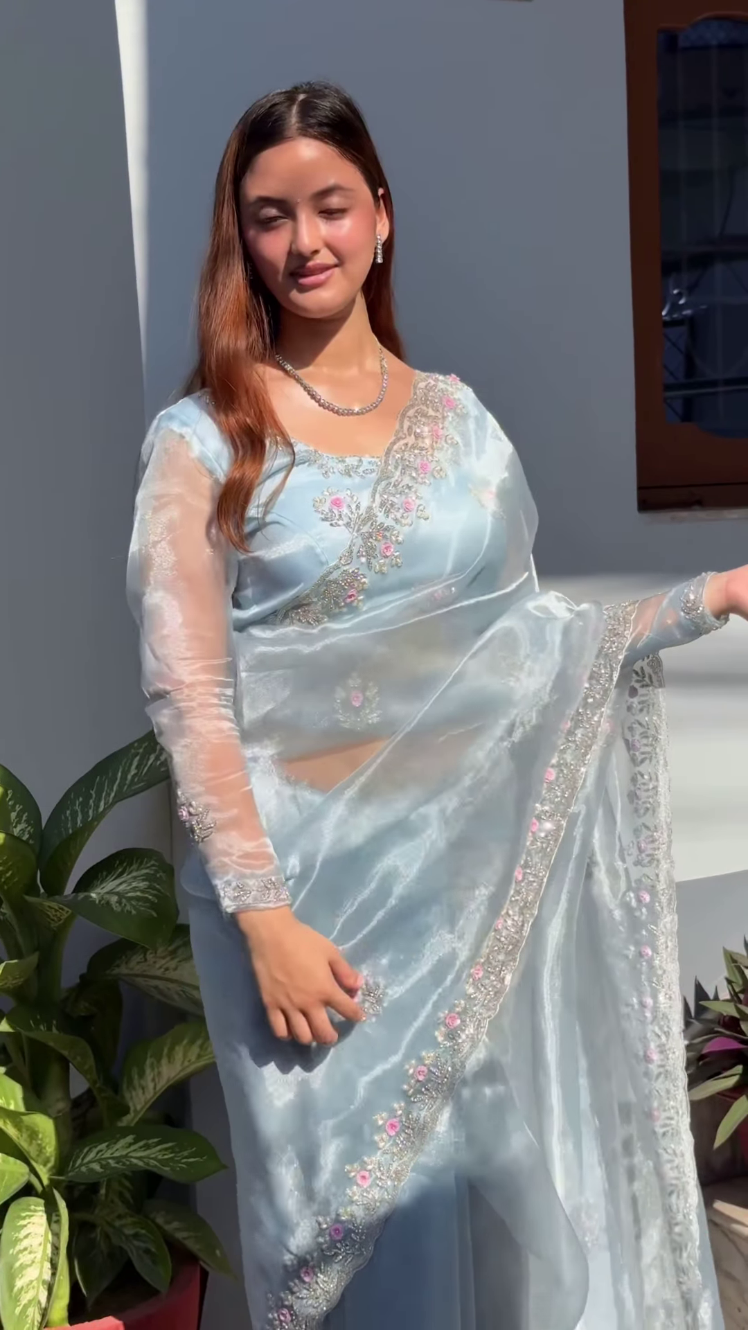 Pure Silk Saree with Zari Border – Traditional Indian Drape - Image 3