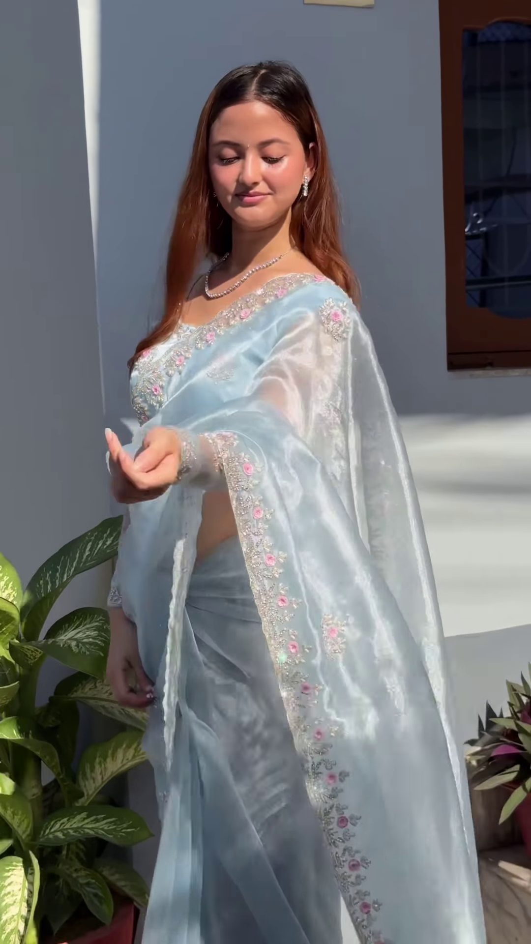 Pure Silk Saree with Zari Border – Traditional Indian Drape - Image 4